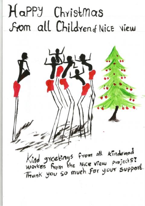 Weihnachtskarte gestaltet von Kahindi