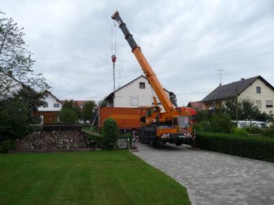 Ankunft des leeren Containers im August 2009