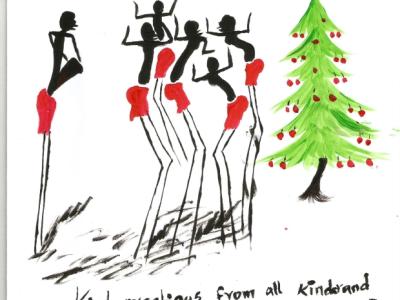 Weihnachtskarte gestaltet von Kahindi