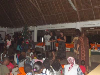 Denise handing over the presents
