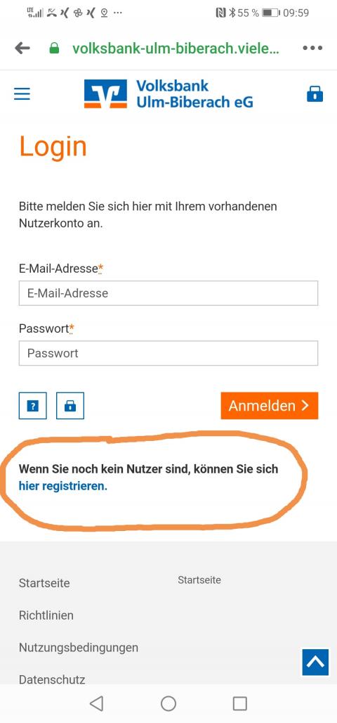 Registrierung Registrierung