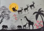 Weihnachtskarte gemalt von Kahindi