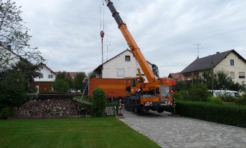 Ankunft des leeren Containers im August 2009