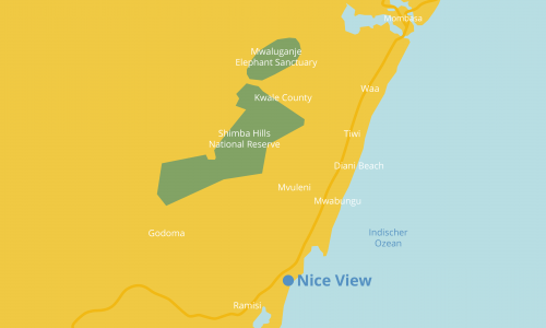 Nice View auf der Landkarte von Kenia