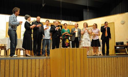 Theatercrew der Kolpingfamilie in Mietingen (Oktober 2010)