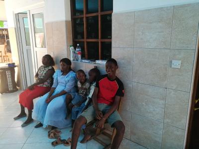 Shani, Jay and Gabriel in the waiting room